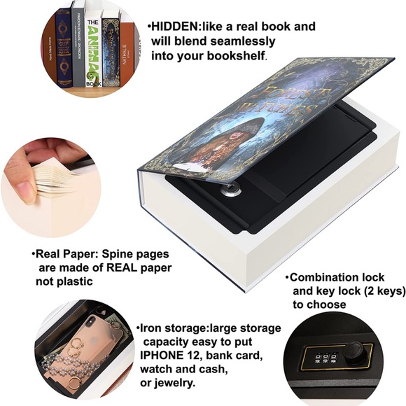 Other | Book Safe With Lock Boxsecrect Hidden Safesecret Lock ...